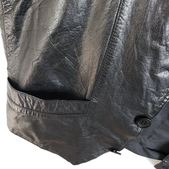 Vintage Anthony Michael Geanuine Leather Vest Black Button Front size M Unisex - Picture 14 of 14